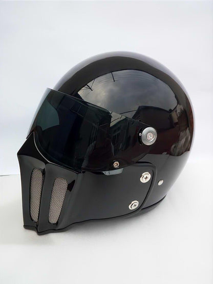 McKense Venom Anti-Fog Cruiser Motorcycle Helmet – Retro German Fiberglass Design
