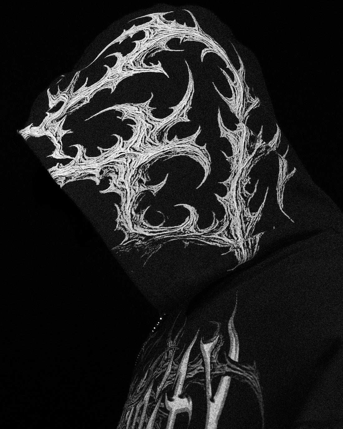 Breathedivinity Dark Gothic Zip-Up Hoodie - 420g French Terry