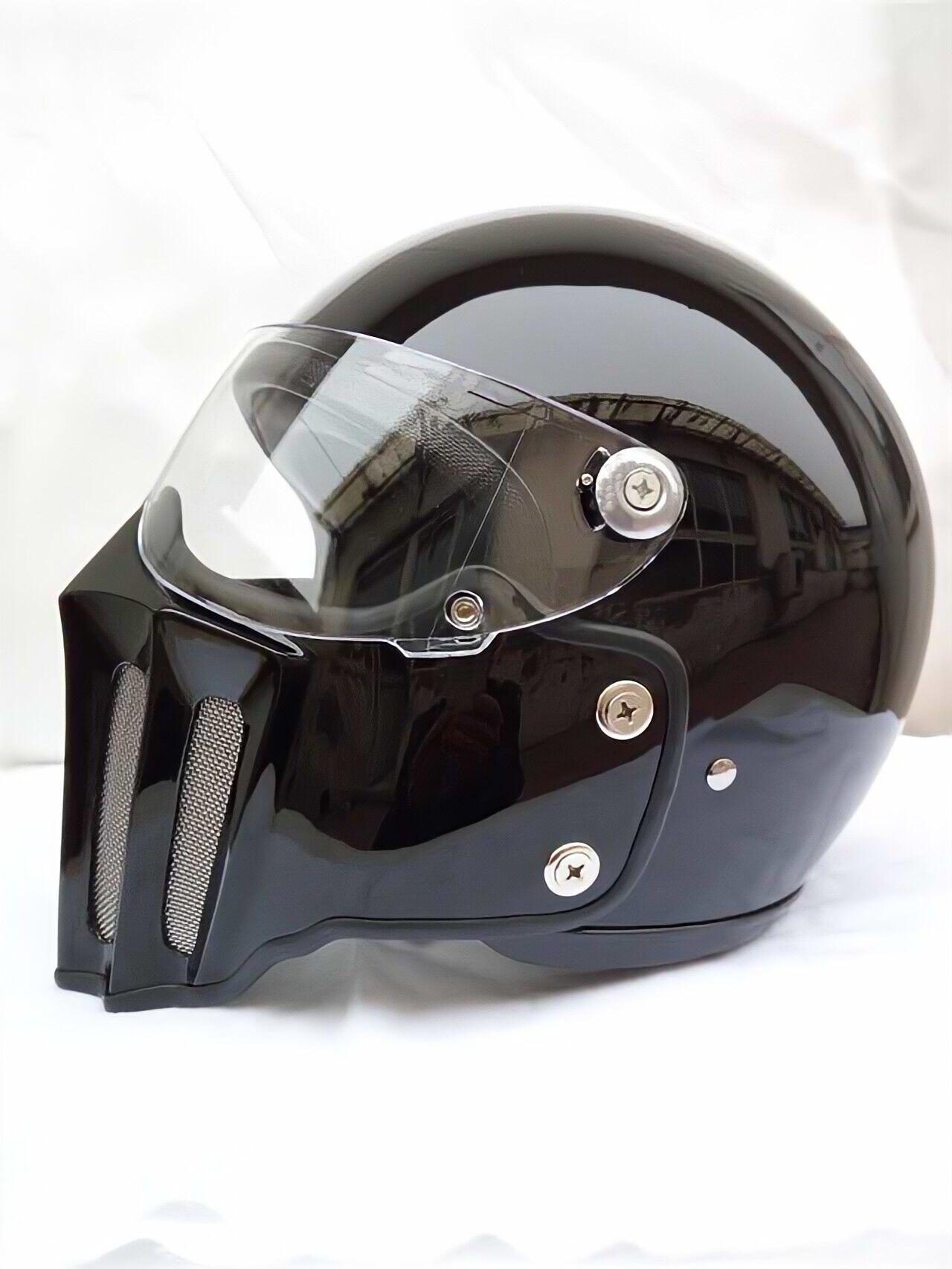 McKense Venom Anti-Fog Cruiser Motorcycle Helmet – Retro German Fiberglass Design