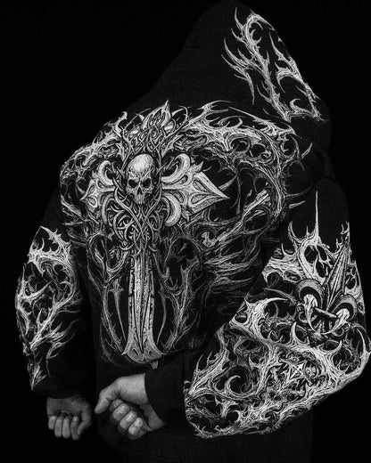Breathedivinity Dark Gothic Zip-Up Hoodie - 420g French Terry