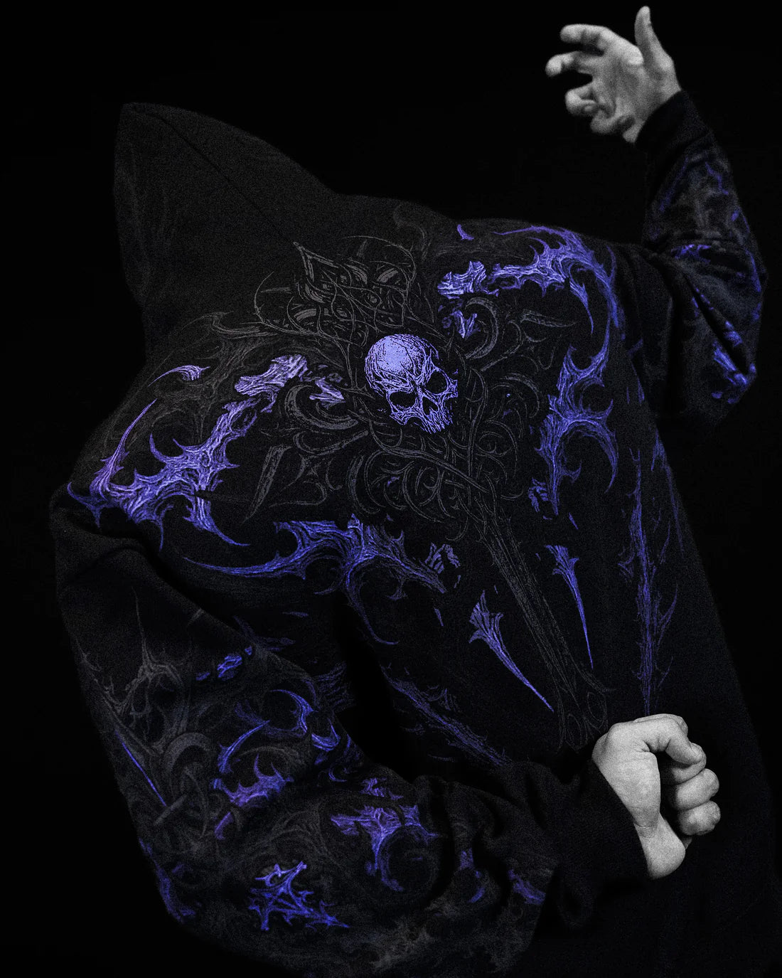 Breathedivinity Dark Gothic Zip-Up Hoodie - 420g French Terry