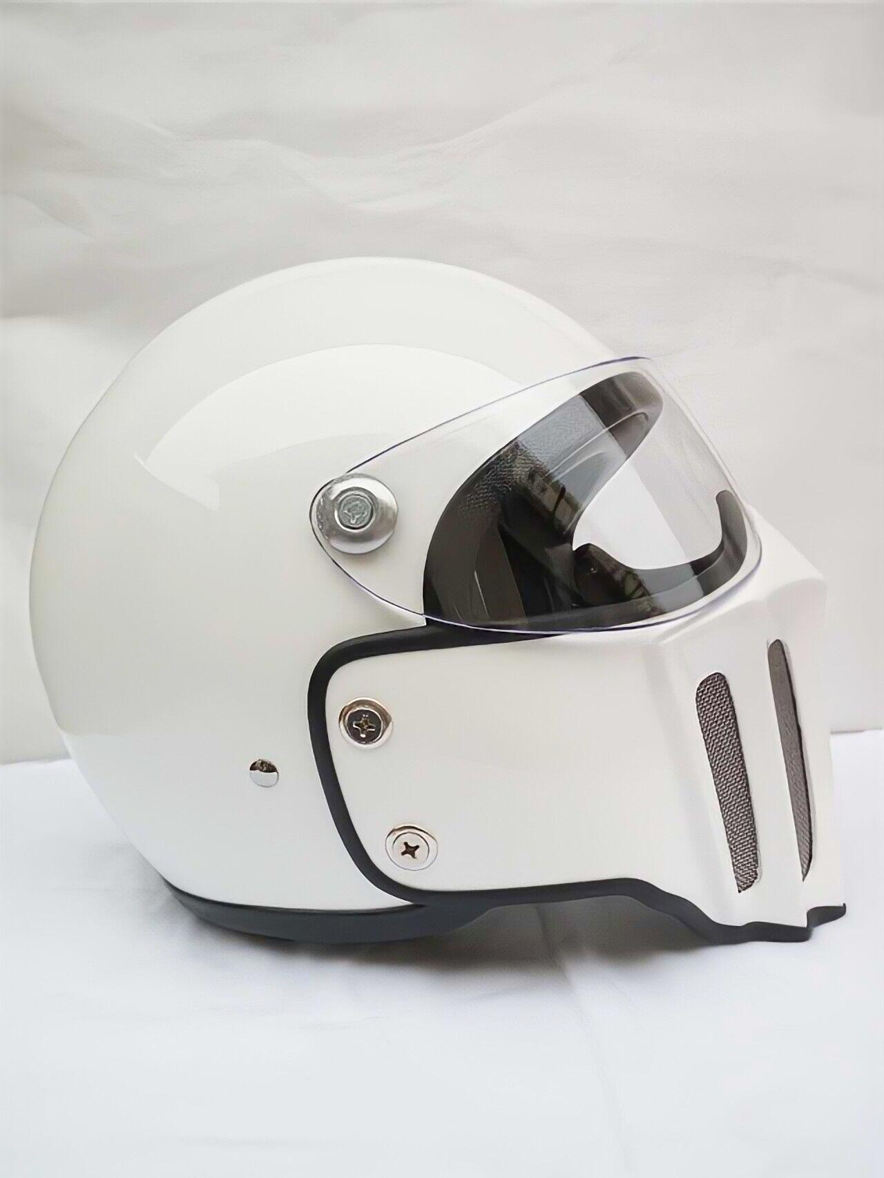 McKense Venom Anti-Fog Cruiser Motorcycle Helmet – Retro German Fiberglass Design