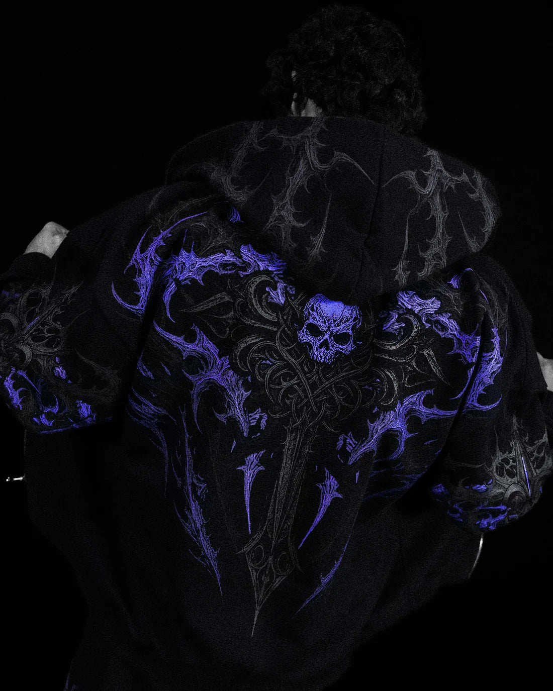 Breathedivinity Dark Gothic Zip-Up Hoodie - 420g French Terry