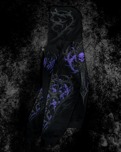 Breathedivinity Dark Gothic Zip-Up Hoodie - 420g French Terry