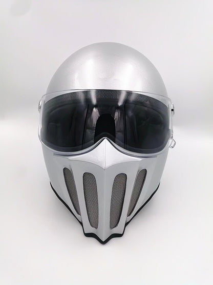 McKense Venom Anti-Fog Cruiser Motorcycle Helmet – Retro German Fiberglass Design