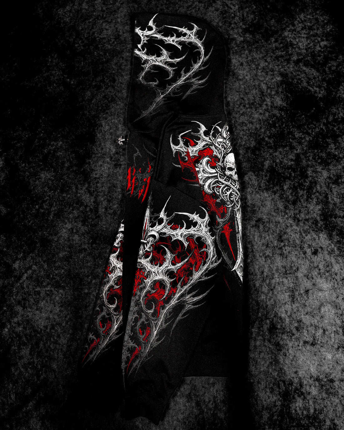 Breathedivinity Dark Gothic Zip-Up Hoodie - 420g French Terry