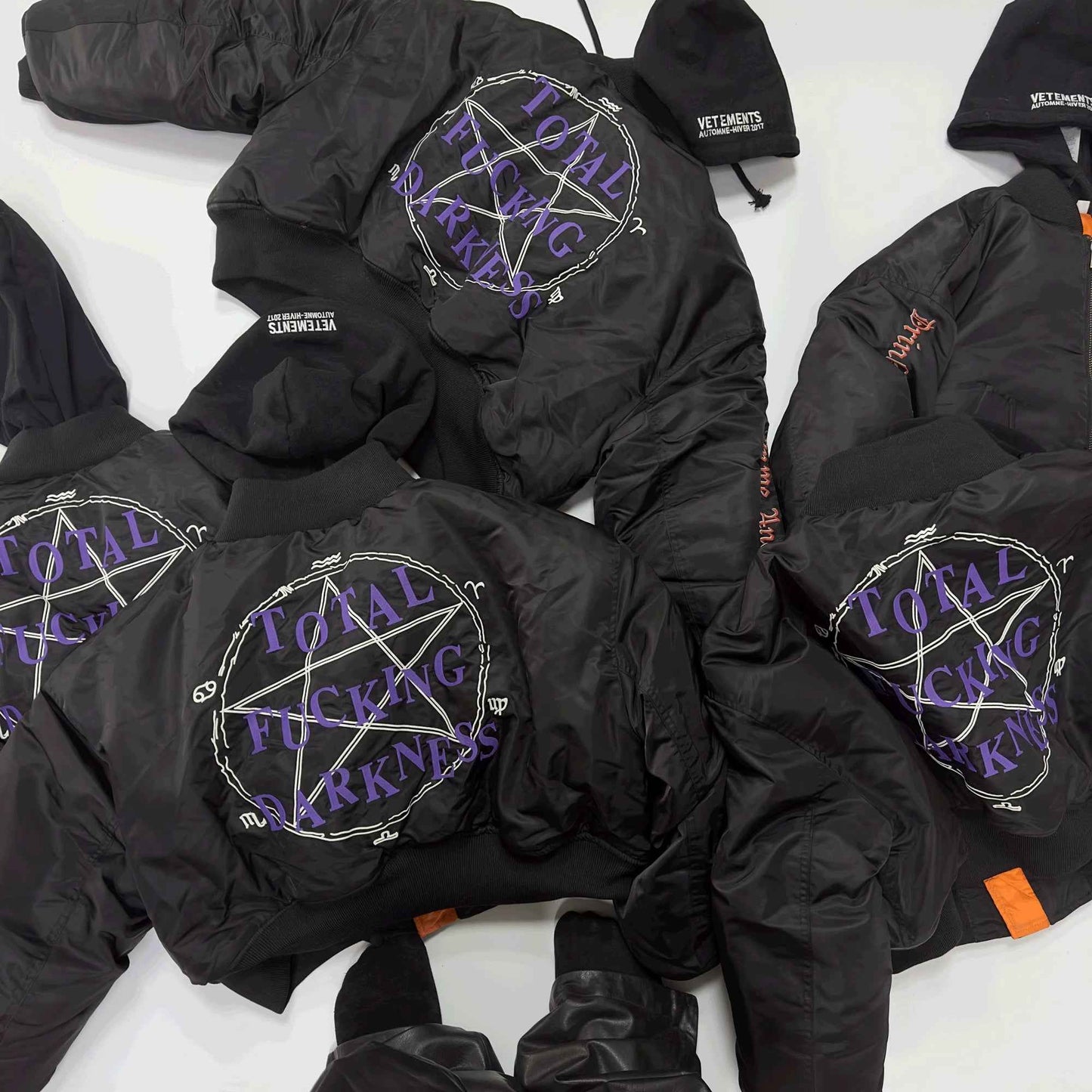 Revised Vetements Pentagram Bomber - Cropped Hooded Jacket  