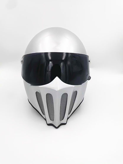 McKense Venom Anti-Fog Cruiser Motorcycle Helmet – Retro German Fiberglass Design
