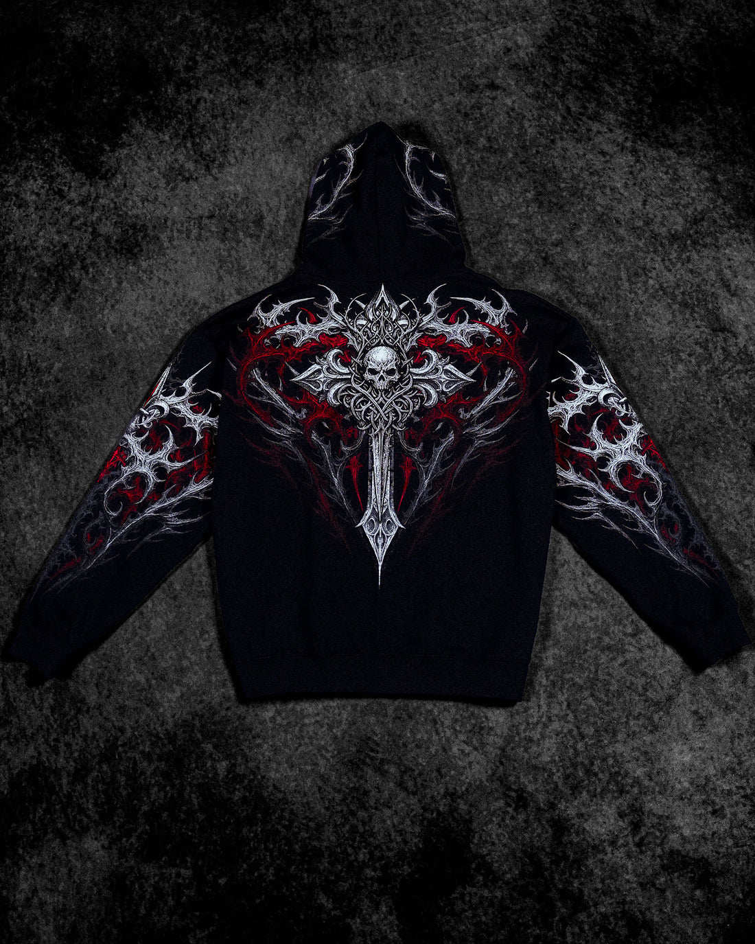 Breathedivinity Dark Gothic Zip-Up Hoodie - 420g French Terry
