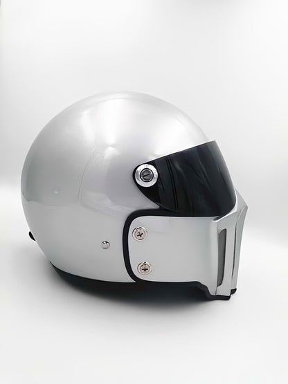 McKense Venom Anti-Fog Cruiser Motorcycle Helmet – Retro German Fiberglass Design