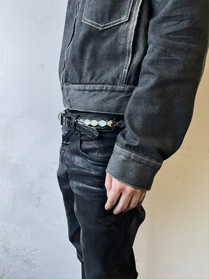 UNDERCOVER AW06 AFFA Archive Belt Scale-Embossed Crocodile Leather Armor Plating