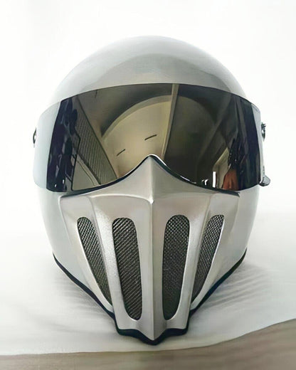 McKense Venom Anti-Fog Cruiser Motorcycle Helmet – Retro German Fiberglass Design