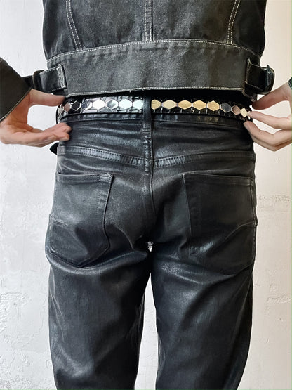 UNDERCOVER AW06 AFFA Archive Belt Scale-Embossed Crocodile Leather Armor Plating