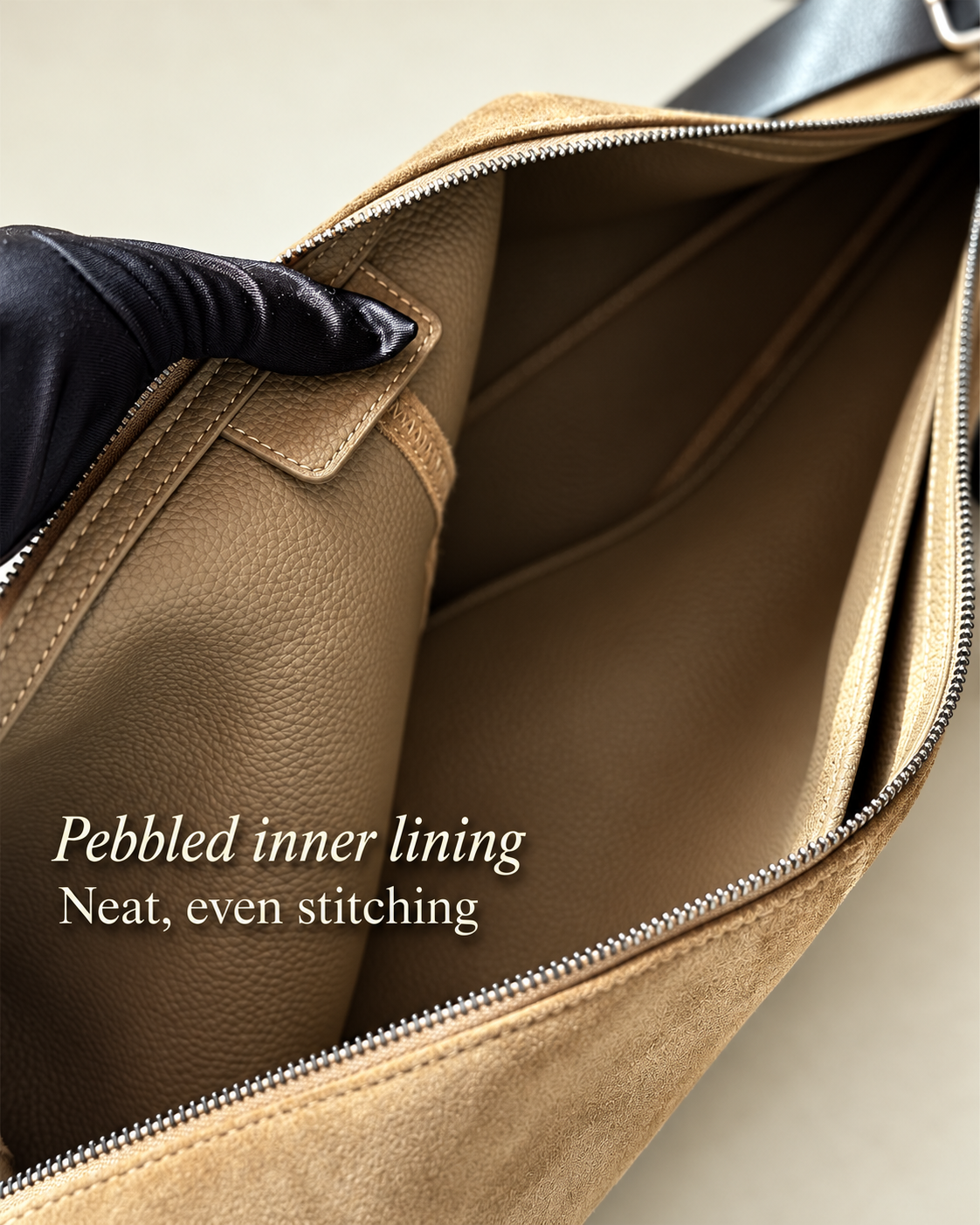 Artisanal Quiver Clip Bag - Lemaire Leather & Suede Crossbody Bucket 