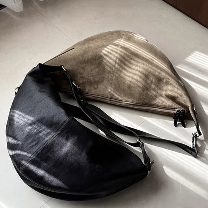 Artisanal Quiver Clip Bag - Lemaire Leather & Suede Crossbody Bucket 