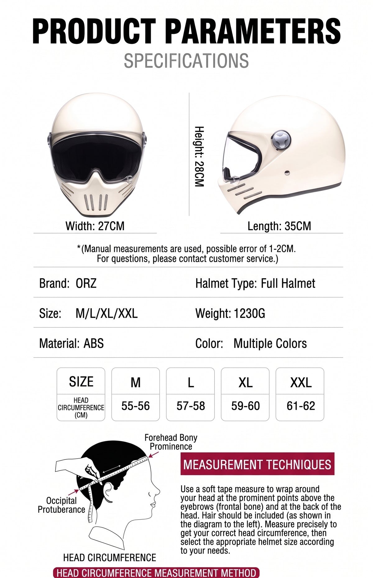 Ghost Skull Full-Face Helmet - Retro Cruiser Motorbike Gear -  donclickin
