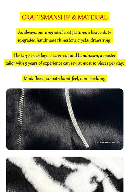 Mastermind MMJ Skull Faux Mink Coat - Darkwear Luxury Hoodie