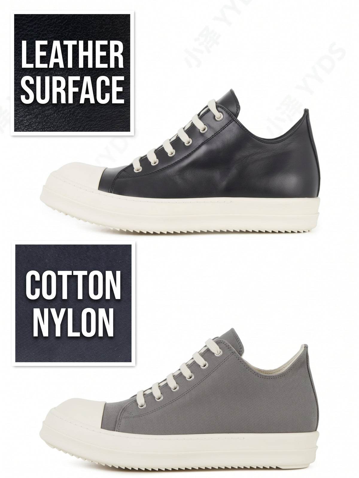 RO Mainline Leather Low Sneaker - RICK OWENS Vanilla Sole -  donclickin