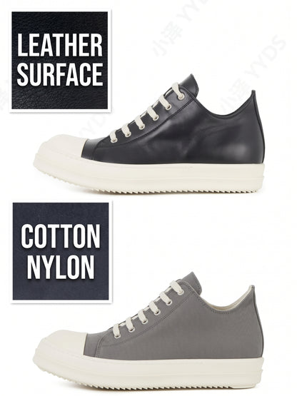 RO Mainline Leather Low Sneaker - RICK OWENS Vanilla Sole -  donclickin