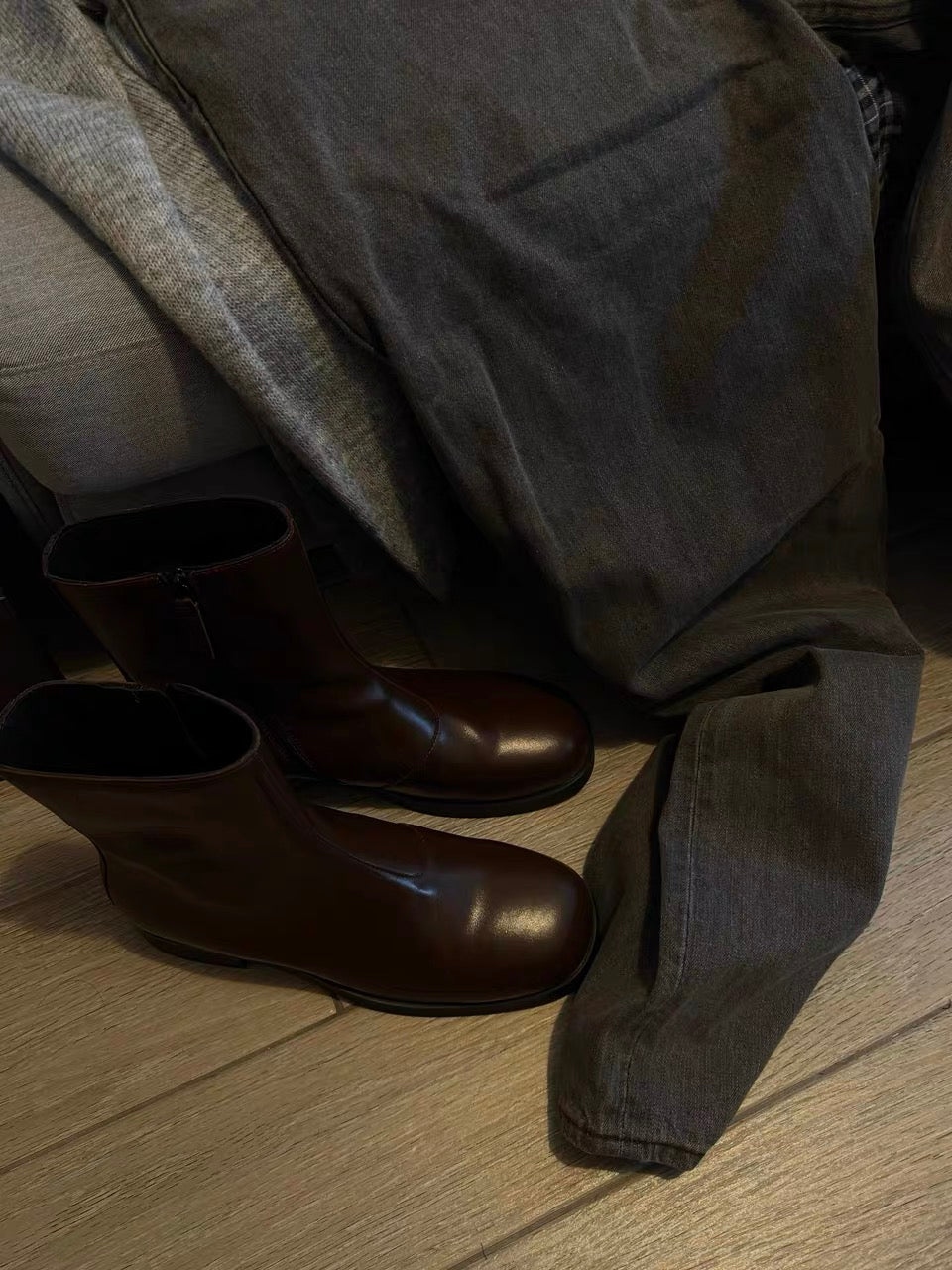 Our Legacy "Camion" Style Boots - Brown Leather Mid-Calf Chelsea