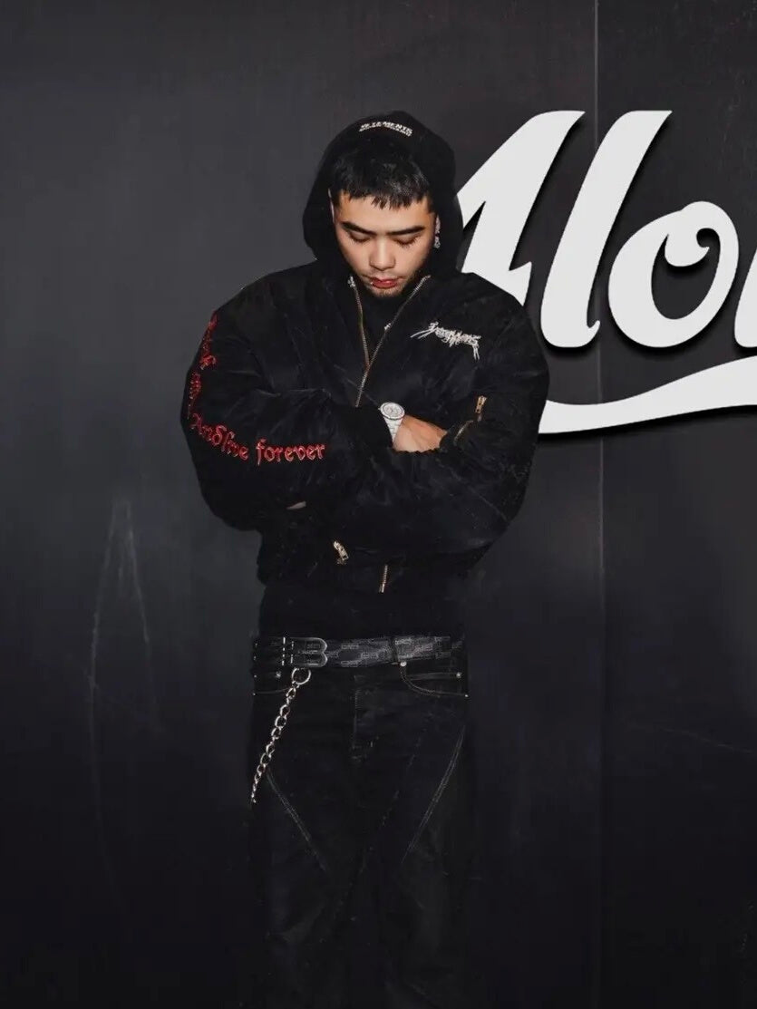 Revised Vetements Pentagram Bomber - Cropped Hooded Jacket  