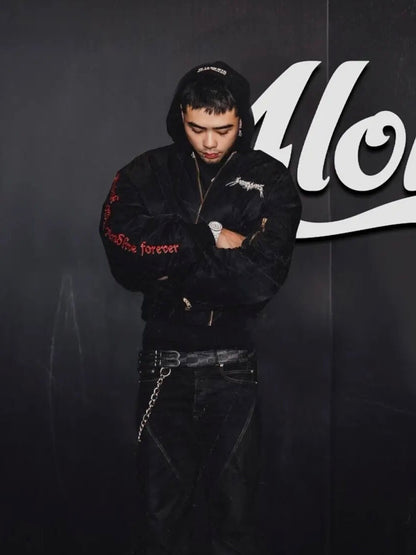 Revised Vetements Pentagram Bomber - Cropped Hooded Jacket  