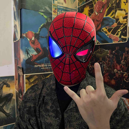 Manual/Electronic Spider-Man Headgear Moving Eyes:Play Face Mask Gift Cosplay
