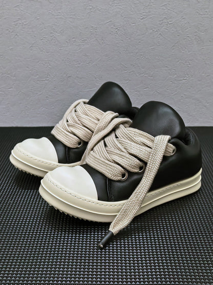 RO Jumbo Lace Padded Low Sneaker - Rick Owen Chunky Leather
