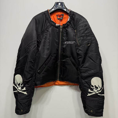 Graliz LEARL Project (G/R) Mastermind Skull Puffer - Collarless Cropped Jacket 