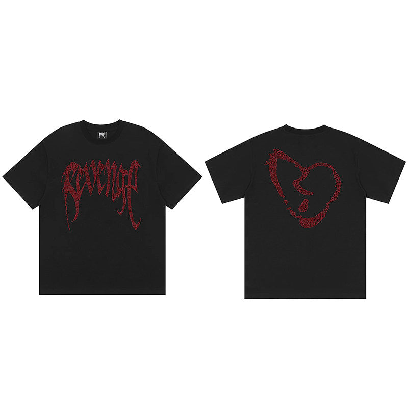 Revenge Graphic Tee - Smoke Skull Skeleton & Lightning XXX Oversized -   donclickin