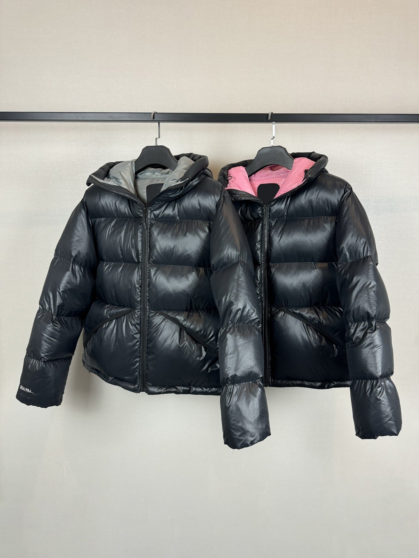 Revised Stussy Color Block White Duck Down Puffer - Hooded Cropped Jacket 