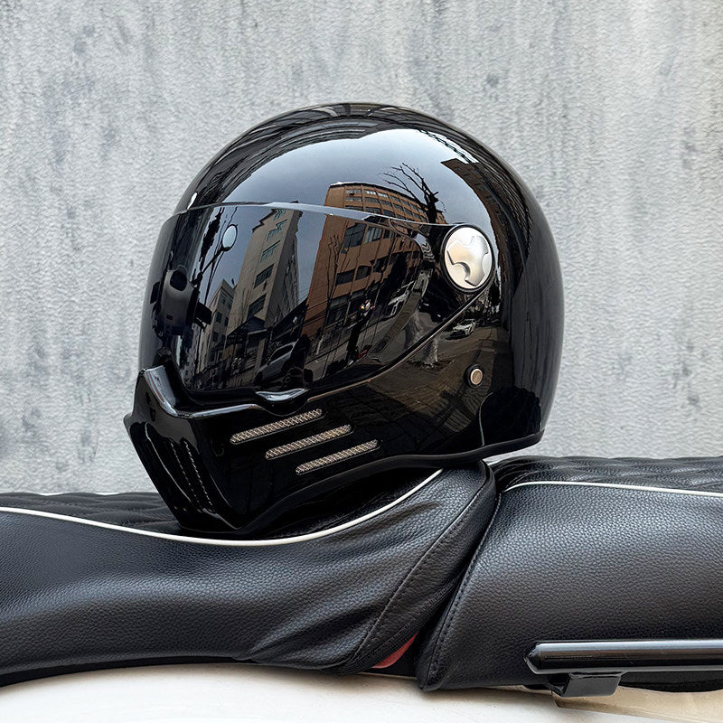 Ghost Skull Full-Face Helmet - Retro Cruiser Motorbike Gear -  donclickin