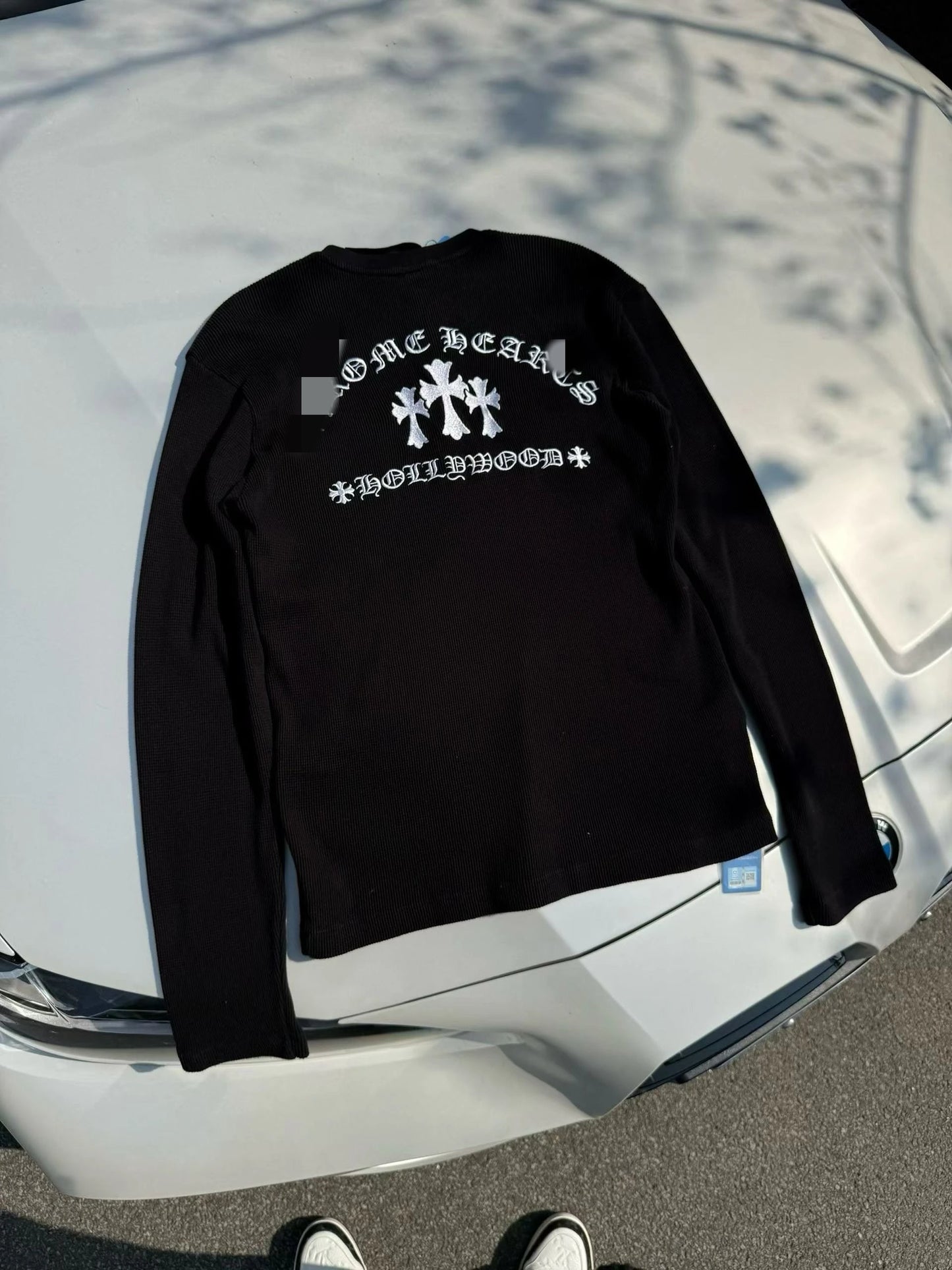 925 Silver Button | Revised Chrome 25SS Waffle Henley Long Sleeve - donclickin