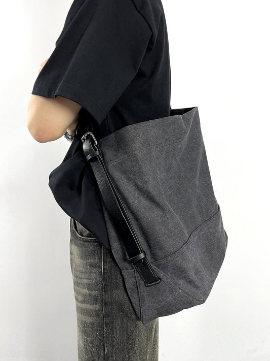 Revised Lemaire Vintage Washed Canvas Hobo Tote - Jennie Shoulder Bag 