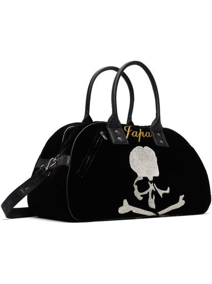 MMJ Mastermind Archive Velvet Skull Shoulder Bag - Darkwear Travel Duffle 