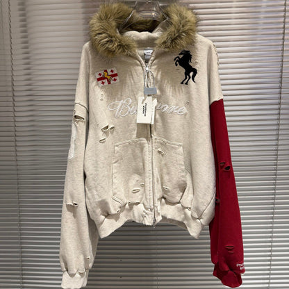 Revised Protocol Index Hoodie - Vintage Washed Distressed Warhorse Jacket 