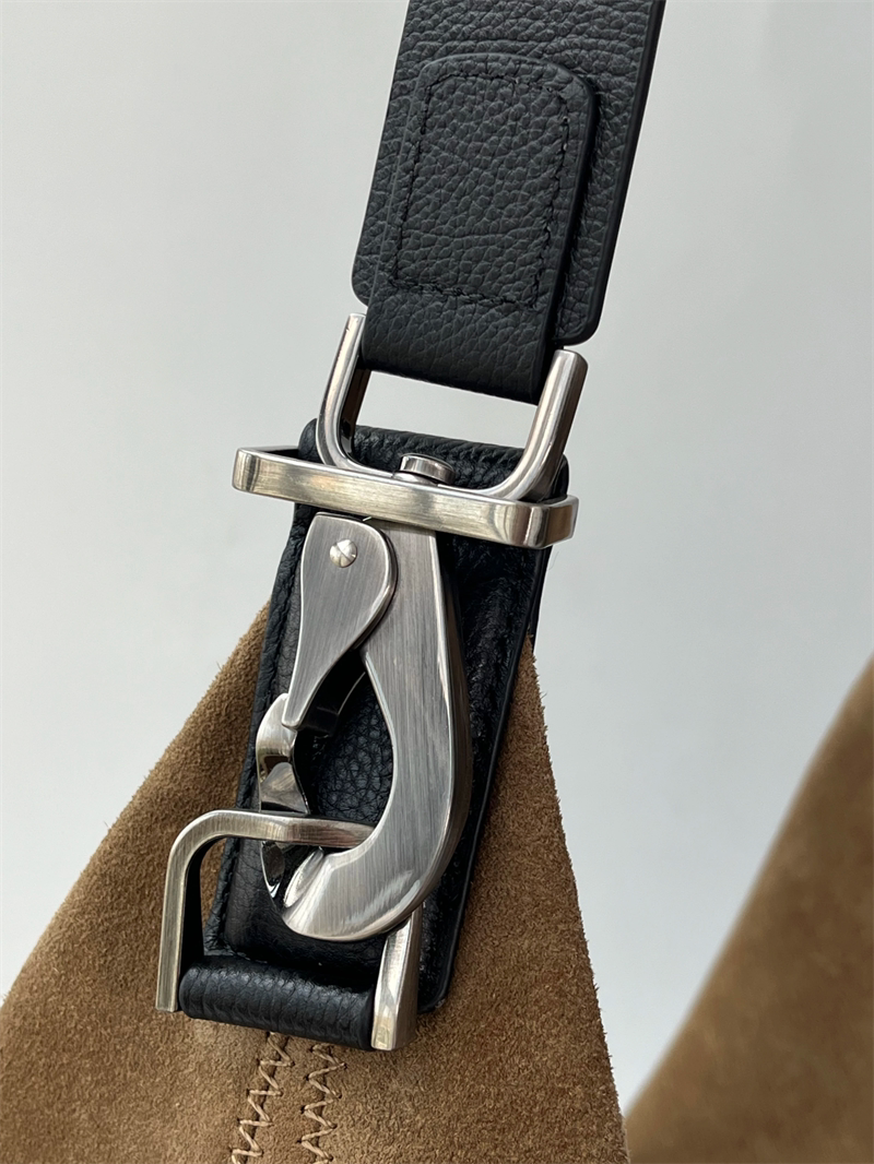 Artisanal Quiver Clip Bag - Lemaire Leather & Suede Crossbody Bucket 
