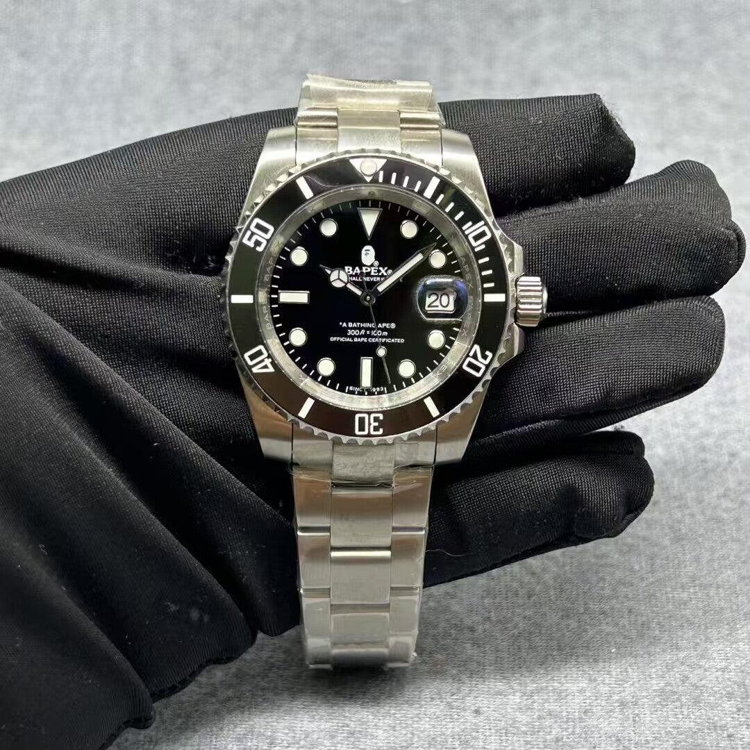 Type 1 Homage Timepiece - BAPEX Ceramic Automatic Watch - Classic Versatile Black
