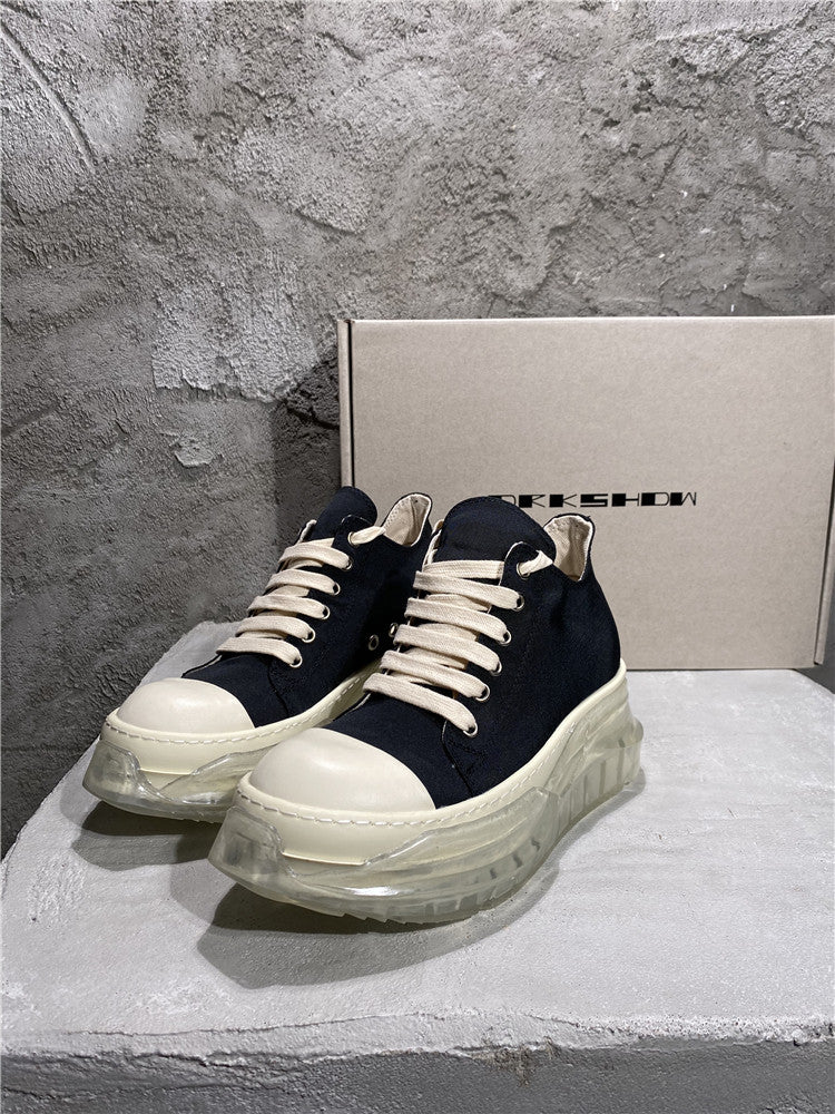 RO Abstract Low Sneaks - Double-Layer Rick Owen TPU Platform Nylon Canvas