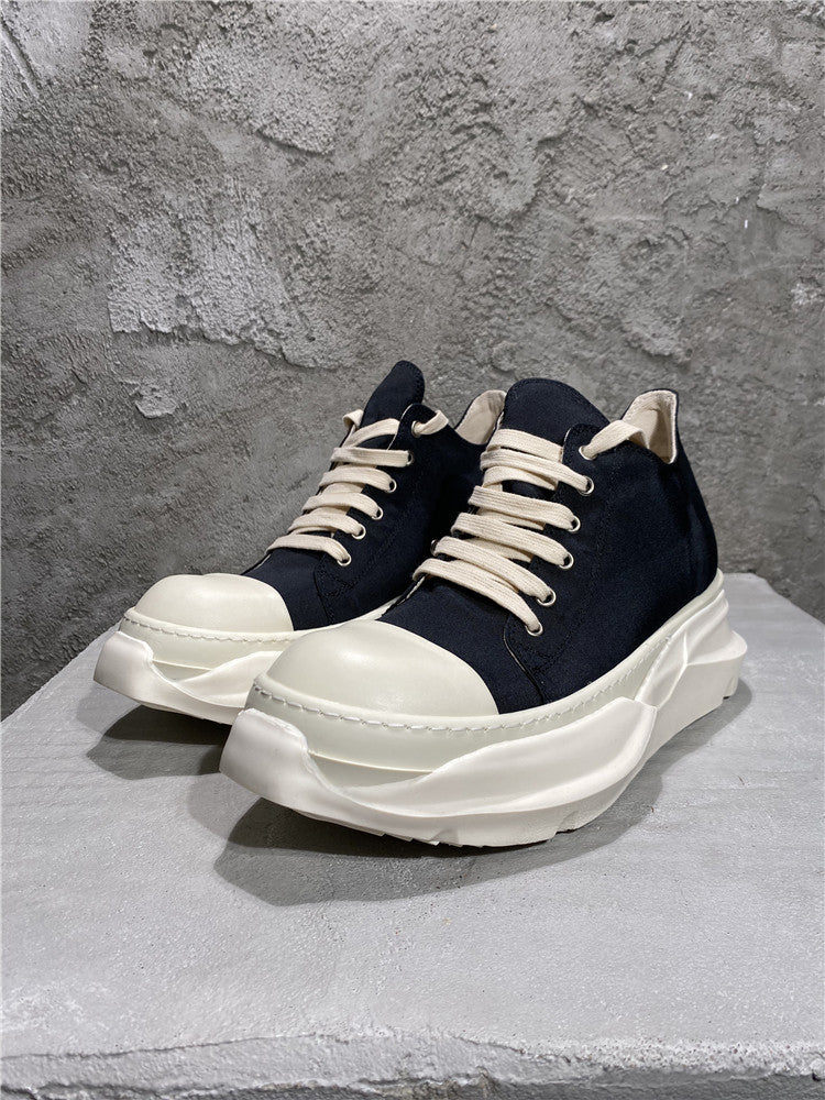 RO Abstract Low Sneaks - Double-Layer Rick Owen TPU Platform Nylon Canvas