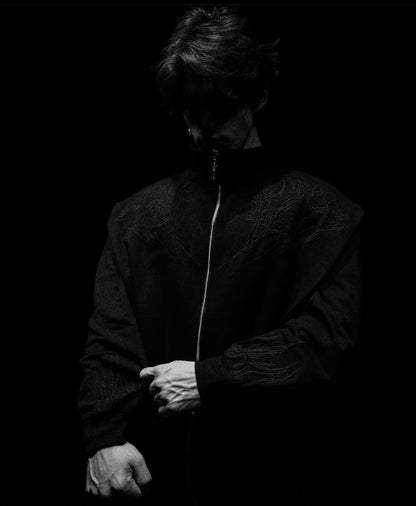 Breathedivinity Heavyweight Embroidered Track Jacket - Stand Collar
