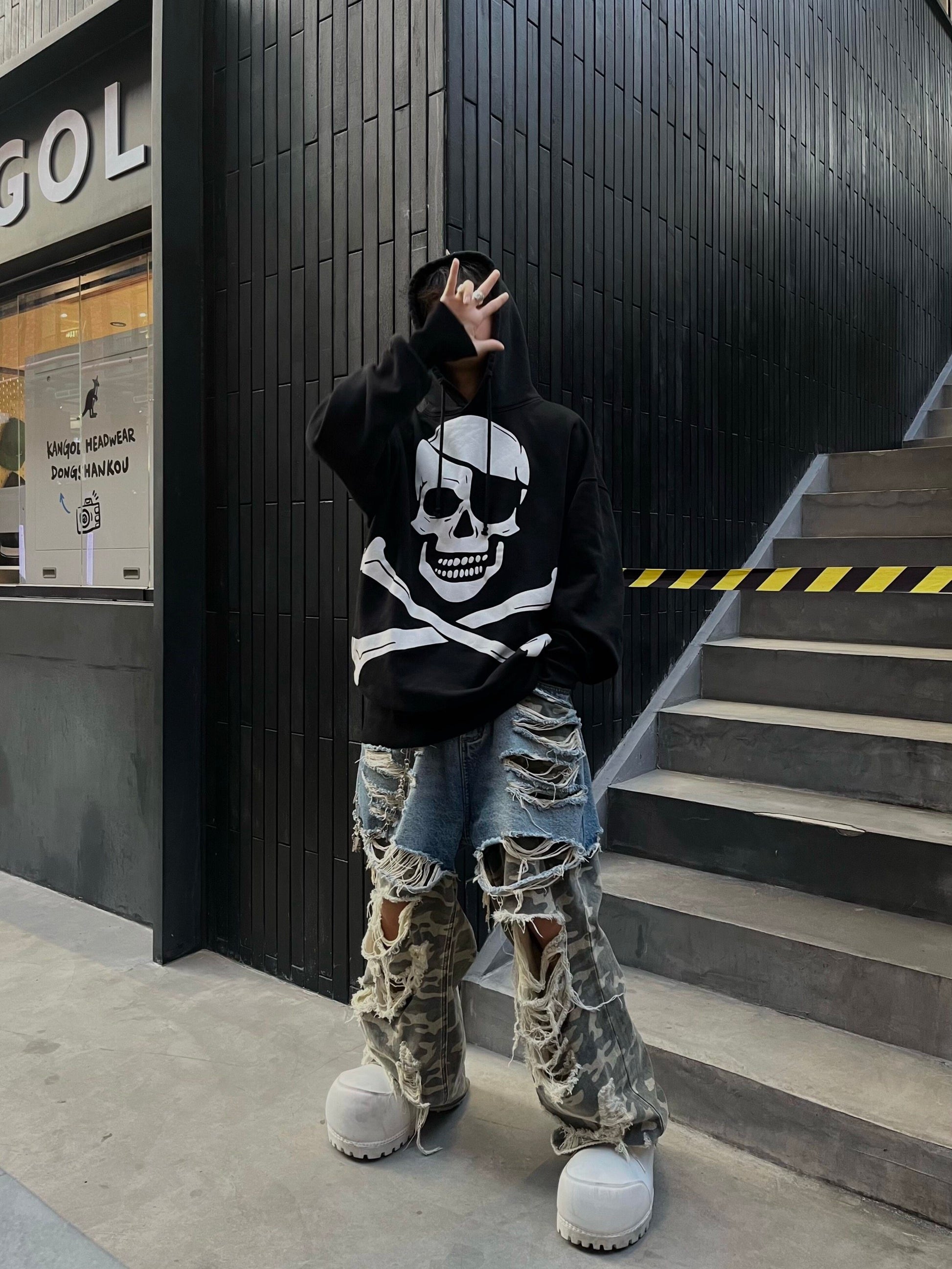 Revised Vetements Skeleton Hoodie - Archive Skull Print Oversized 