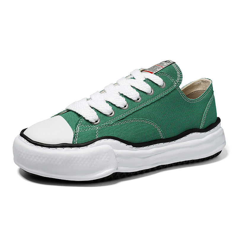 Revised Maison Mihara Yasuhiro Wavy Dissolved Sole Sneakers - MMY Canvas White