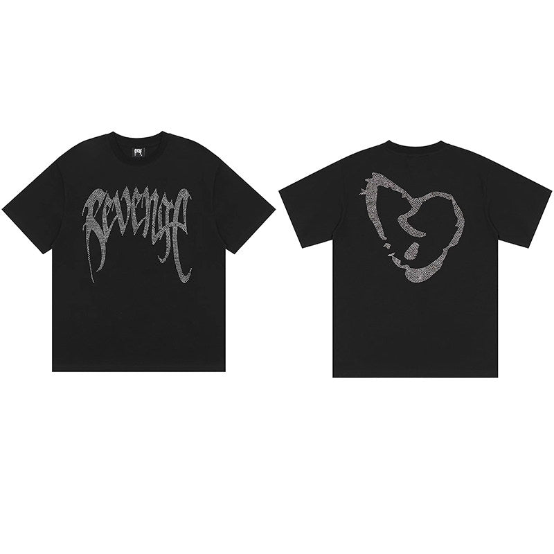 Revenge Graphic Tee - Smoke Skull Skeleton & Lightning XXX Oversized -   donclickin