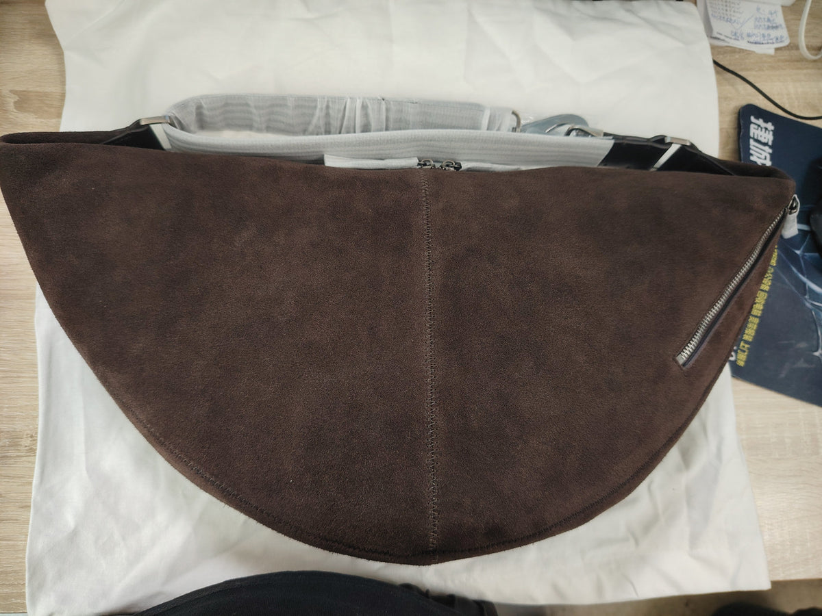 Artisanal Quiver Clip Bag - Lemaire Leather & Suede Crossbody Bucket 
