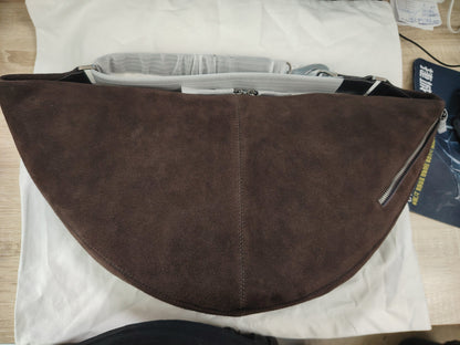 Artisanal Quiver Clip Bag - Lemaire Leather & Suede Crossbody Bucket 