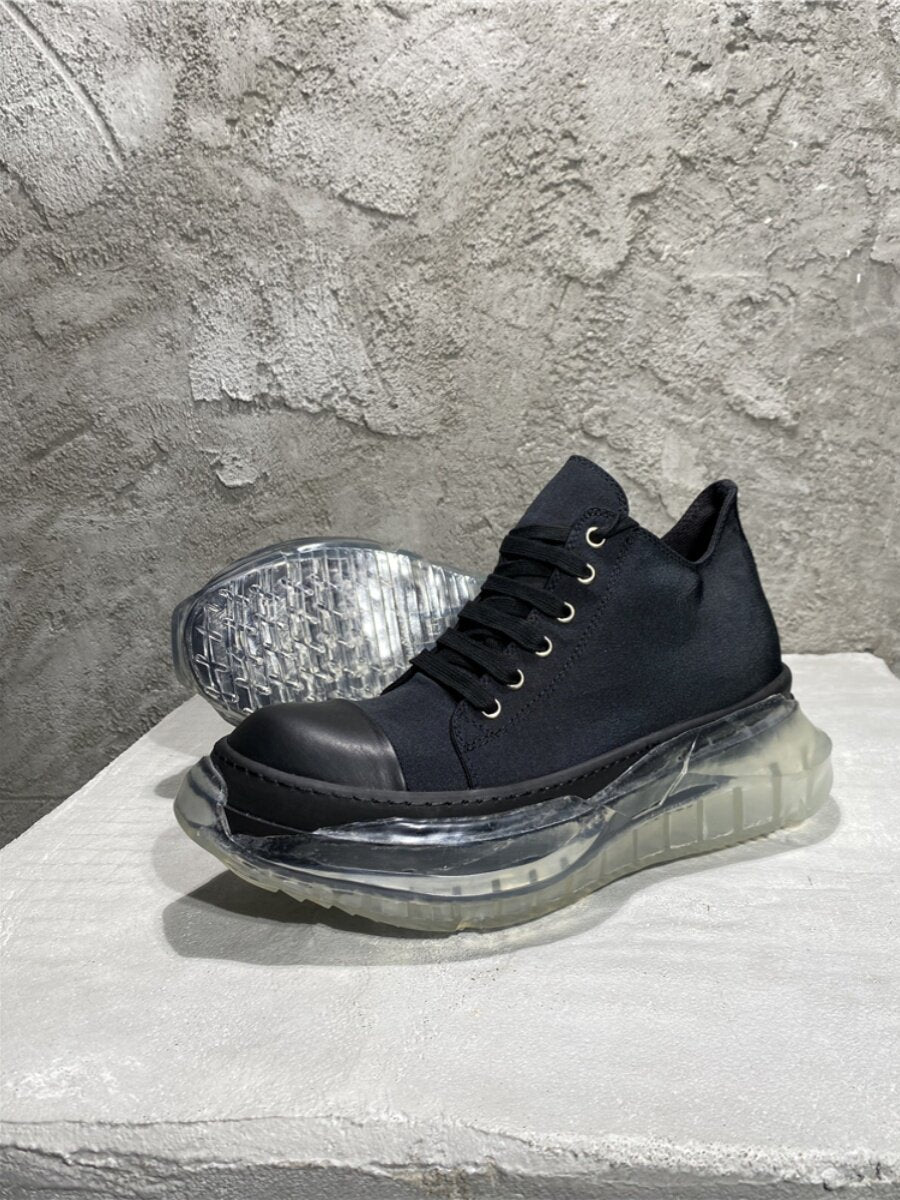 RO Abstract Low Sneaks - Double-Layer Rick Owen TPU Platform Nylon Canvas