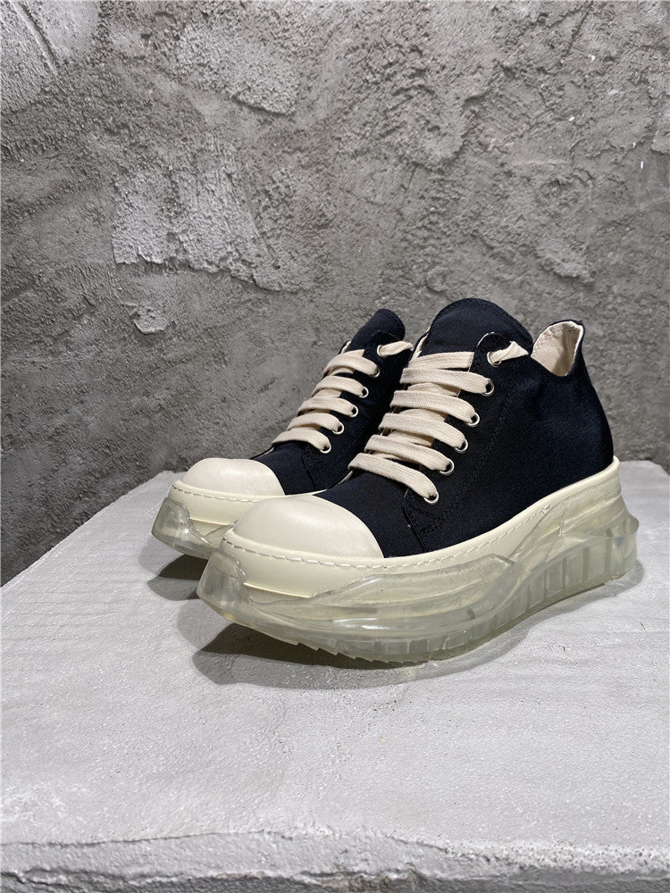 RO Abstract Low Sneaks - Double-Layer Rick Owen TPU Platform Nylon Canvas