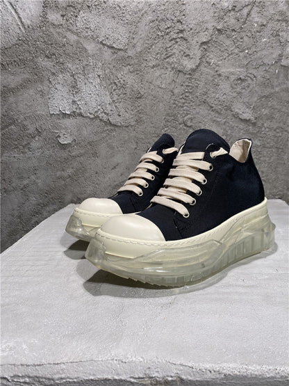 RO Abstract Low Sneaks - Double-Layer Rick Owen TPU Platform Nylon Canvas