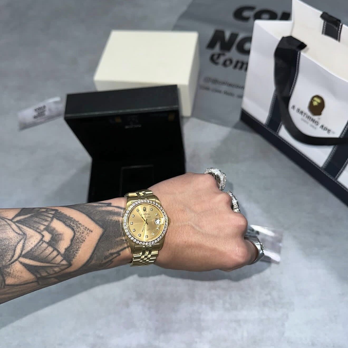 Type 7 BAPEX Watch - Iced Out Automatic Mechanical Watch 